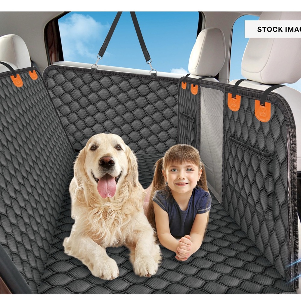 Deluxe Gray Quilted Dog Car Seat Cover